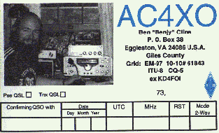 My QSL card